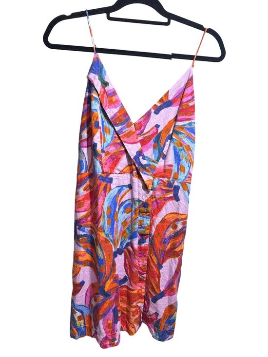FARM Rio Dresses & Skirts - Farm Rio Coloured Bananas Linen-Blend Mini Dress Multicolor L MSRP $165
